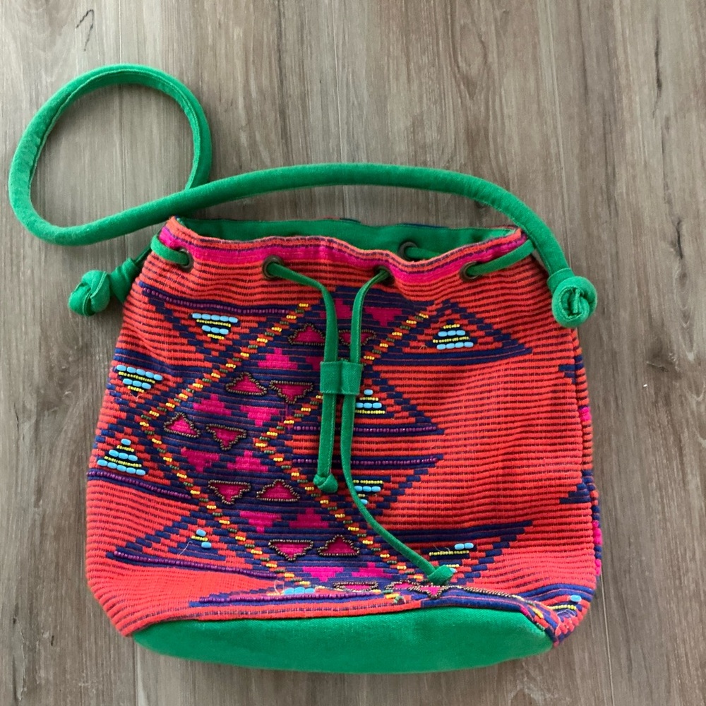 Street Level Woven Bucket  Bag